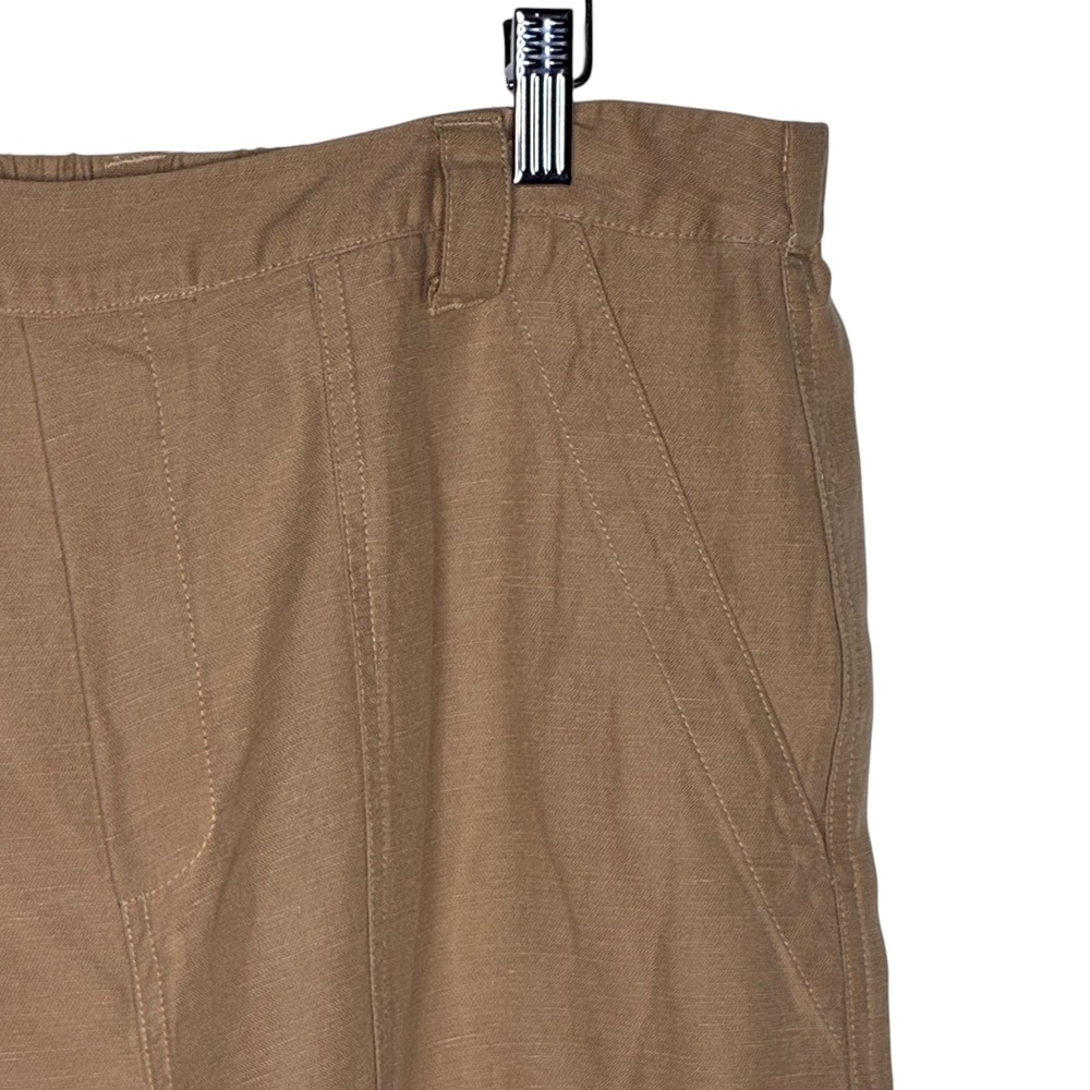 Soft Surroundings Womens Medium Tan Ojai Shorts High Rise Linen Retro Preppy - Picture 3 of 8
